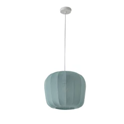 Lindby hængelampe Helin, blå, Ø 35 cm, stof