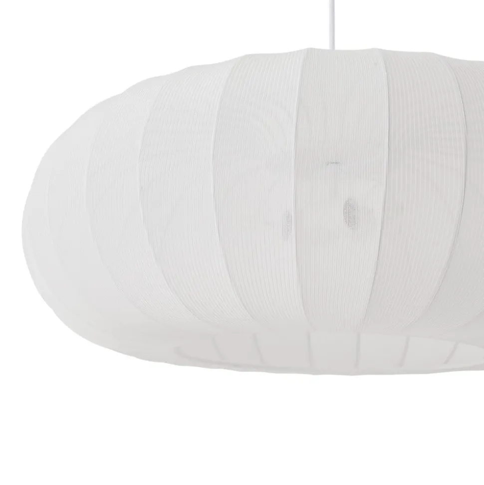 Lindby hængelampe Helin, hvid, Ø 70 cm, tekstil, 3 x E27