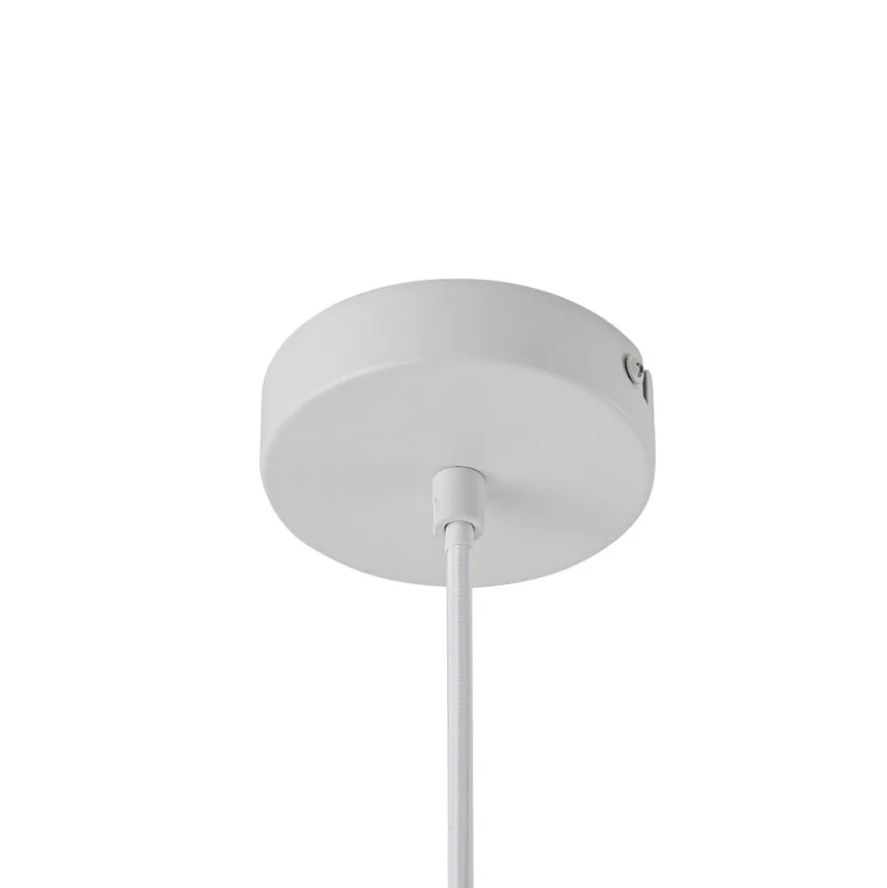 Lindby hængelampe Helin, hvid, Ø 70 cm, tekstil, 3 x E27