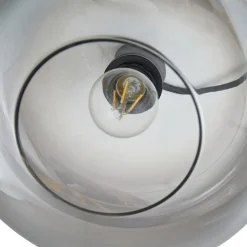 Lindby hængelampe Hildur, Ø 28,5 cm, 1 lyskilde, grå, glas