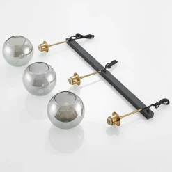 Lindby hængelampe Hiwana, røggrå, glas, 3 lyskilder