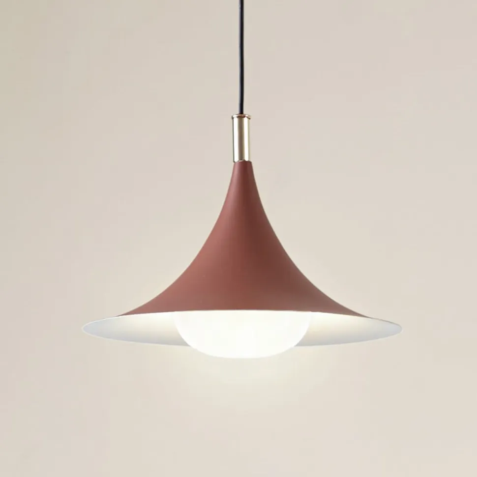 Lindby hængelampe Jarl, brun, metal, Ø 35 cm, G9