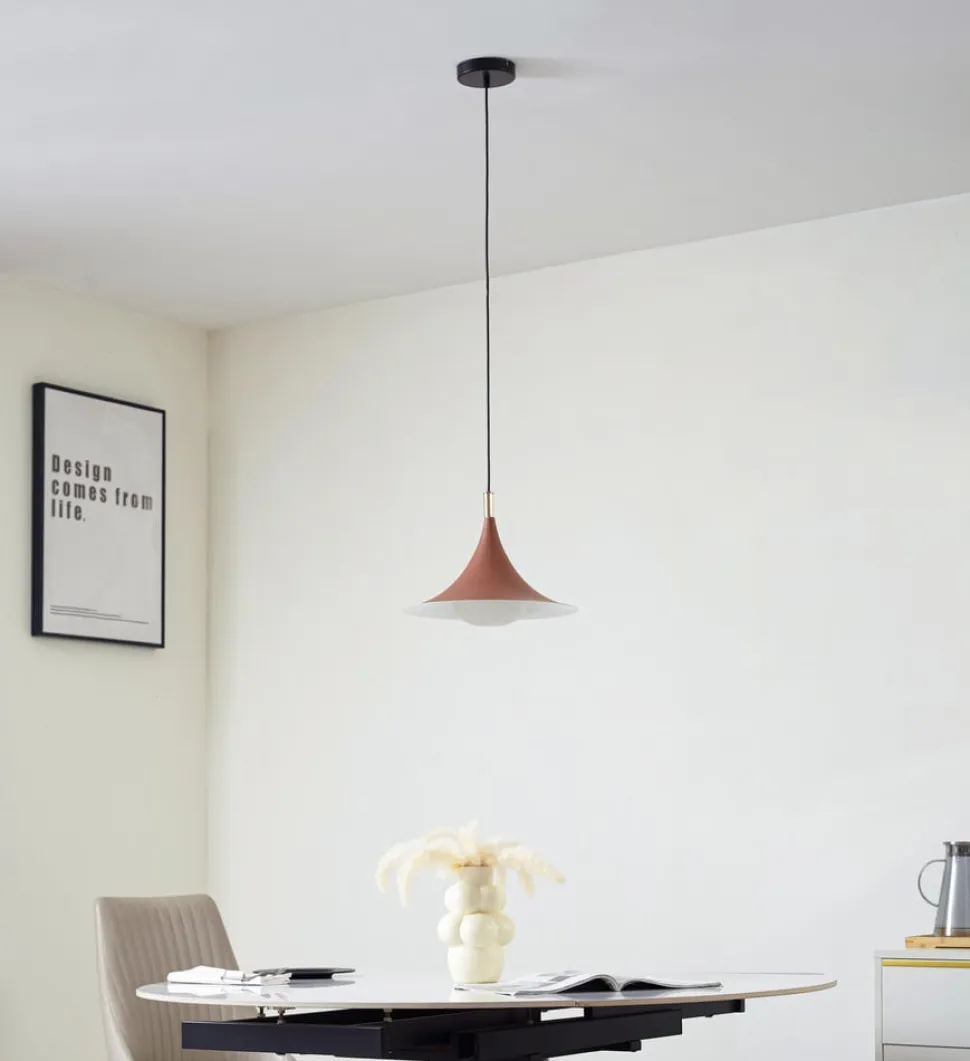 Lindby hængelampe Jarl, brun, metal, Ø 35 cm, G9