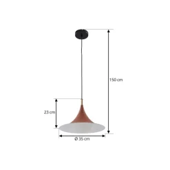 Lindby hængelampe Jarl, brun, metal, Ø 35 cm, G9