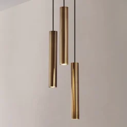 Lindby hængelampe Joffrey, Ø 24 cm, messing, 3 lyskilder, GU10