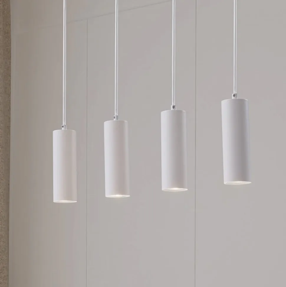 Lindby hængelampe Joffrey, 76 cm, hvid, 4 lyskilder, GU10