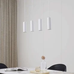 Lindby hængelampe Joffrey, 76 cm, hvid, 4 lyskilder, GU10