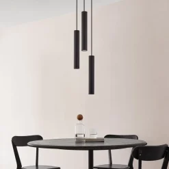 Lindby hængelampe Joffrey, Ø 24 cm, sort, 3 lyskilder, GU10