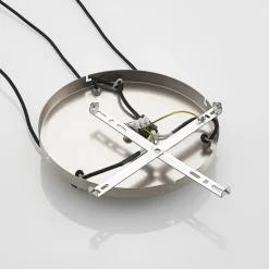 Lindby hængelampe Jurian, Ø 32 cm, 3 lyskilder, nikkel/opal, glas