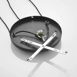 Lindby hængelampe Jurian, 32 cm, 3 lyskilder, sort/røget, glas