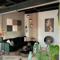 Lindby hængelampe Jurian, 32 cm, 3 lyskilder, sort/røget, glas