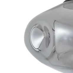 Lindby hængelampe Lelia, røggrå, glas, Ø 35 cm