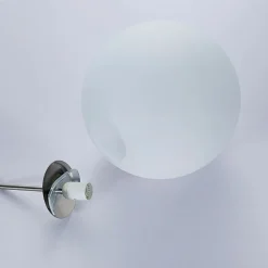 Lindby hængelampe Marike, Ø 35 cm, hvid, glas, kugle, E27