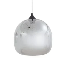 Lindby hængelampe Marla, 7 lyskilder, glas, røgfarvet grå, 128 cm