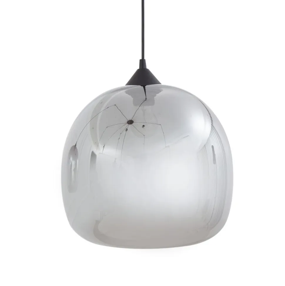 Lindby hængelampe Marla, 7 lyskilder, glas, røgfarvet grå, 128 cm