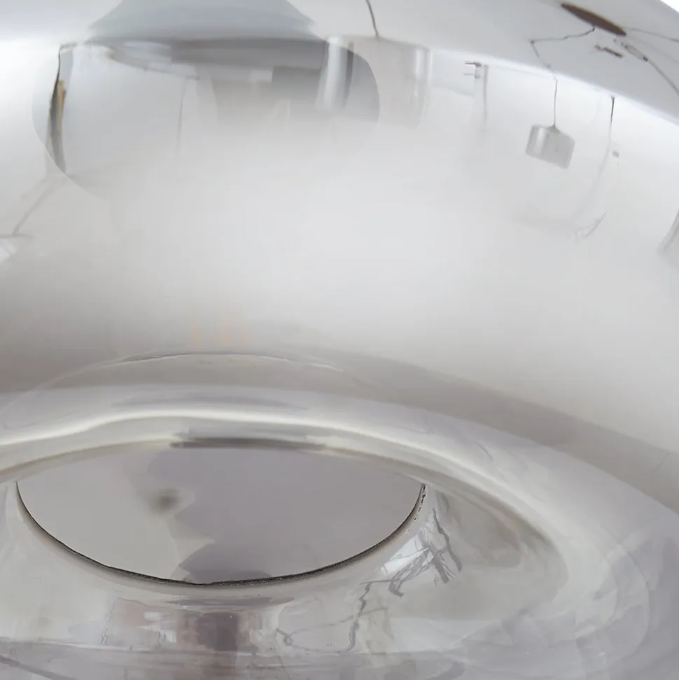 Lindby hængelampe Marla, 7 lyskilder, glas, røgfarvet grå, 128 cm