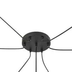 Lindby hængelampe Marla, 7 lyskilder, glas, røgfarvet grå, 128 cm