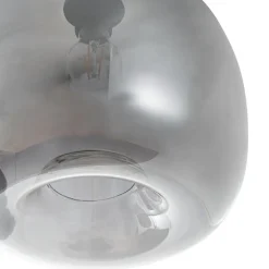 Lindby hængelampe Marla, 6 lyskilder, glas, røggrå