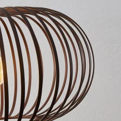 Lindby hængelampe Nahele, brun, metal, Ø 40 cm, E27