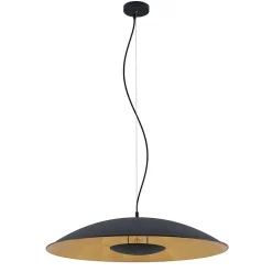 Lindby hængelampe Narisara, Ø 80 cm, E27, sort-guld