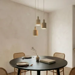 Lindby hængelampe Ovelia, beige, 3 lyskilder, metal, E27