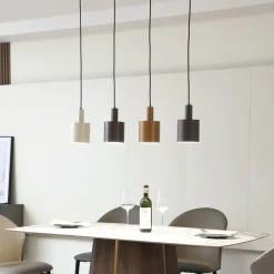 Lindby hængelampe Ovelia, brun/kaffe/beige, 4 lyskilder, E27