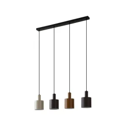 Lindby hængelampe Ovelia, brun/kaffe/beige, 4 lyskilder, E27