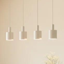 Lindby hængelampe Ovelia, beige, 4 lyskilder, metal, E27