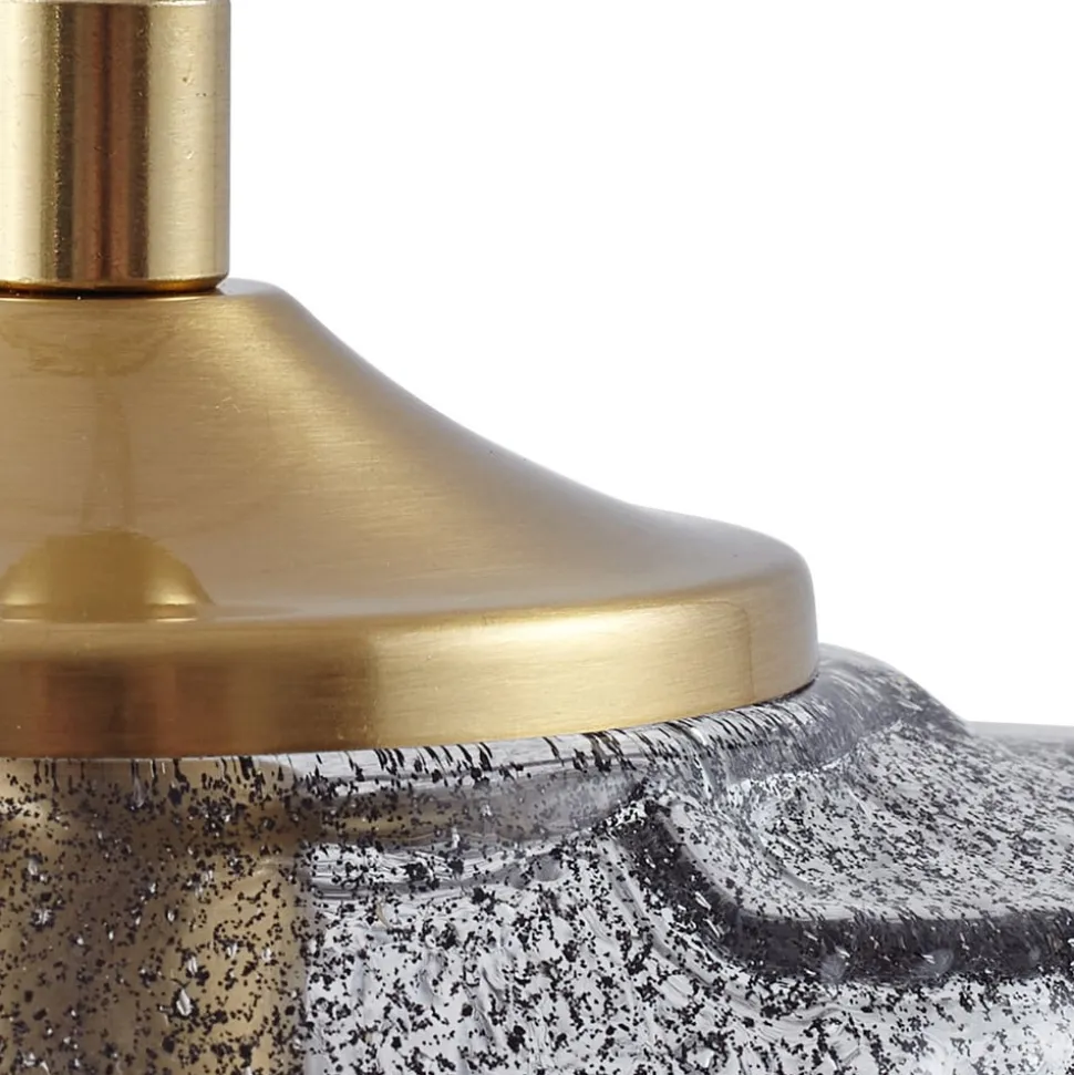 Lindby hængelampe Piatra, røg/messing, glas, Ø 16 cm, G9