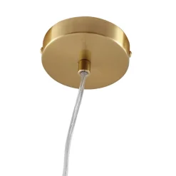 Lindby hængelampe Piatra, røg/messing, glas, Ø 16 cm, G9