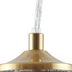 Lindby hængelampe Piatra, røg/messing, glas, Ø 16 cm, G9