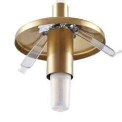 Lindby hængelampe Piatra, røg/messing, glas, Ø 16 cm, G9