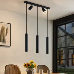 Lindby hængelampe Sanad, 70 cm, 5 lyskilder, sort, GU10