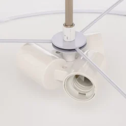 Lindby hængelampe Sebatin, Ø 50 cm, hvid, stof, E27