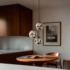 Lindby hængelampe Valentina, E27, Ø 49 cm, røgfarvet grå, glas