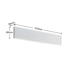 Lindby Ignazia LED-væglampe, 47 cm, hvid, metal, op/ned
