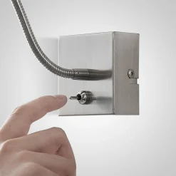 Lindby Jolka LED-læselampe, afbryder, nikkel