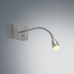 Lindby Jolka LED-læselampe, afbryder, nikkel