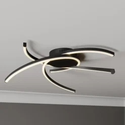 Lindby Katris LED-loftlampe, 58 cm, sort