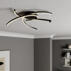 Lindby Katris LED-loftlampe, 58 cm, sort