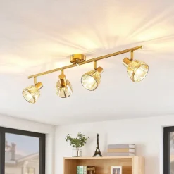 Lindby Kosta loftlampe, 4 lyskilder, messing