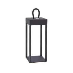 Lindby LED genopladelig bordlampe Iruna, sort, metal, 27 cm, dæmpbar.