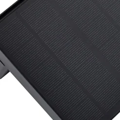 Lindby LED solcellelampe Eleazar, sort, sensor, dæmpbar