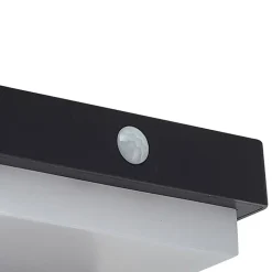 Lindby LED solcellelampe Eleazar, sort, sensor, dæmpbar