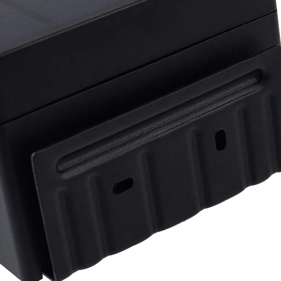 Lindby LED solcellelampe Eleazar, sort, sensor, dæmpbar