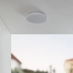 Lindby LED udendørs loftslampe Astera, hvid, 3.000 K, Ø 33 cm