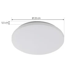 Lindby LED udendørs loftslampe Astera, hvid, 3.000 K, Ø 33 cm