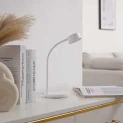 Lindby LED-bordlampe Maori, hvid, metal, CCT, dæmpbar