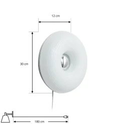 Lindby LED-bord-/væglampe Fjora, hvid/krom, Ø 30 cm, dæmpbar