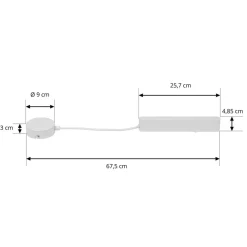 Lindby LED-driver Lumaro, hvid, længde 67,5 cm, 100W